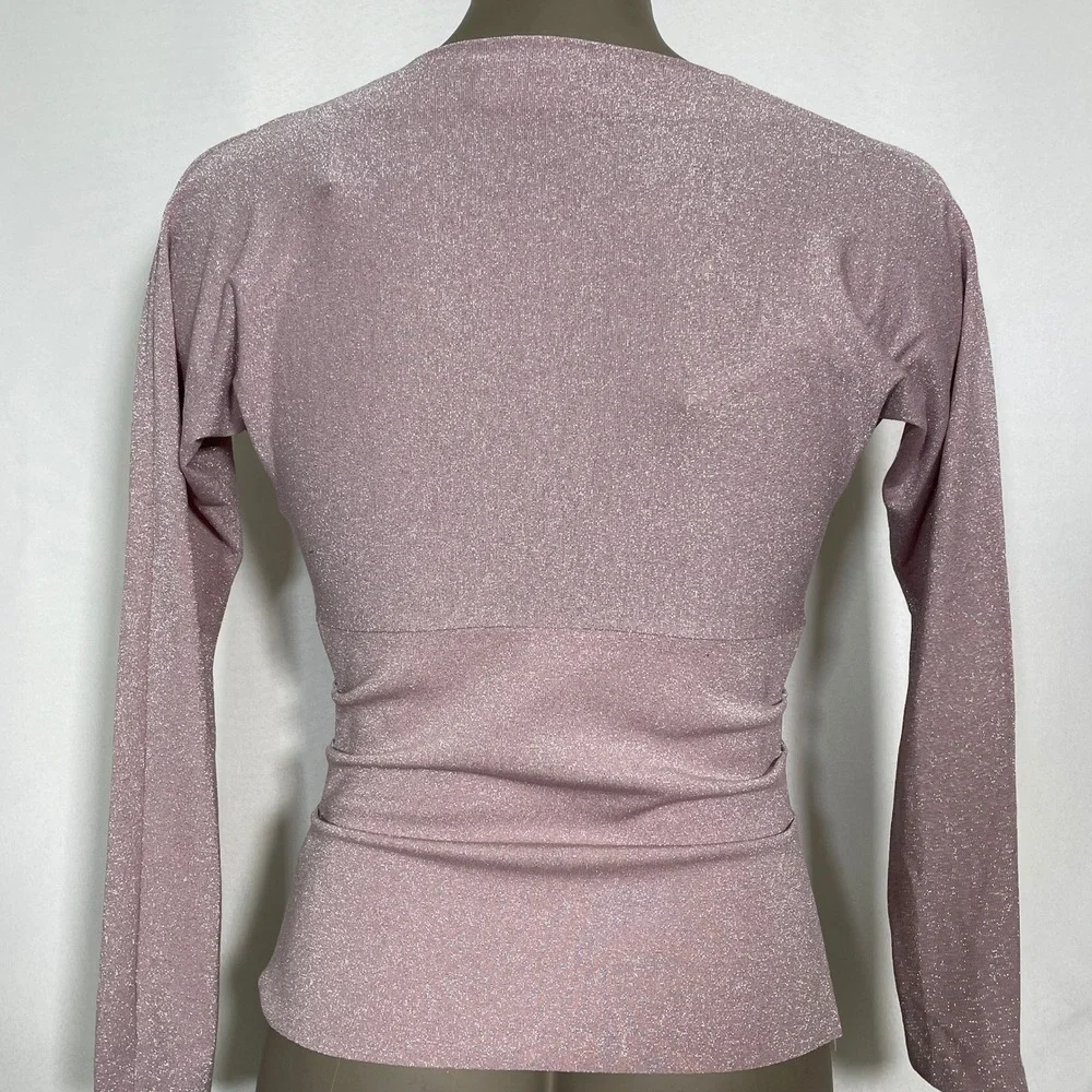 Chiara Boni La Petite Robe Metallic Pink Top & Straight Leg Pants Women's Sz 38